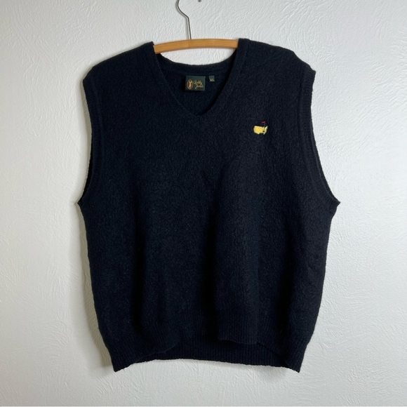 Vintage Bobby Jones Black Alpaca V-Neck Sleeveless Sweater Vest Size XL - Picture 6 of 7